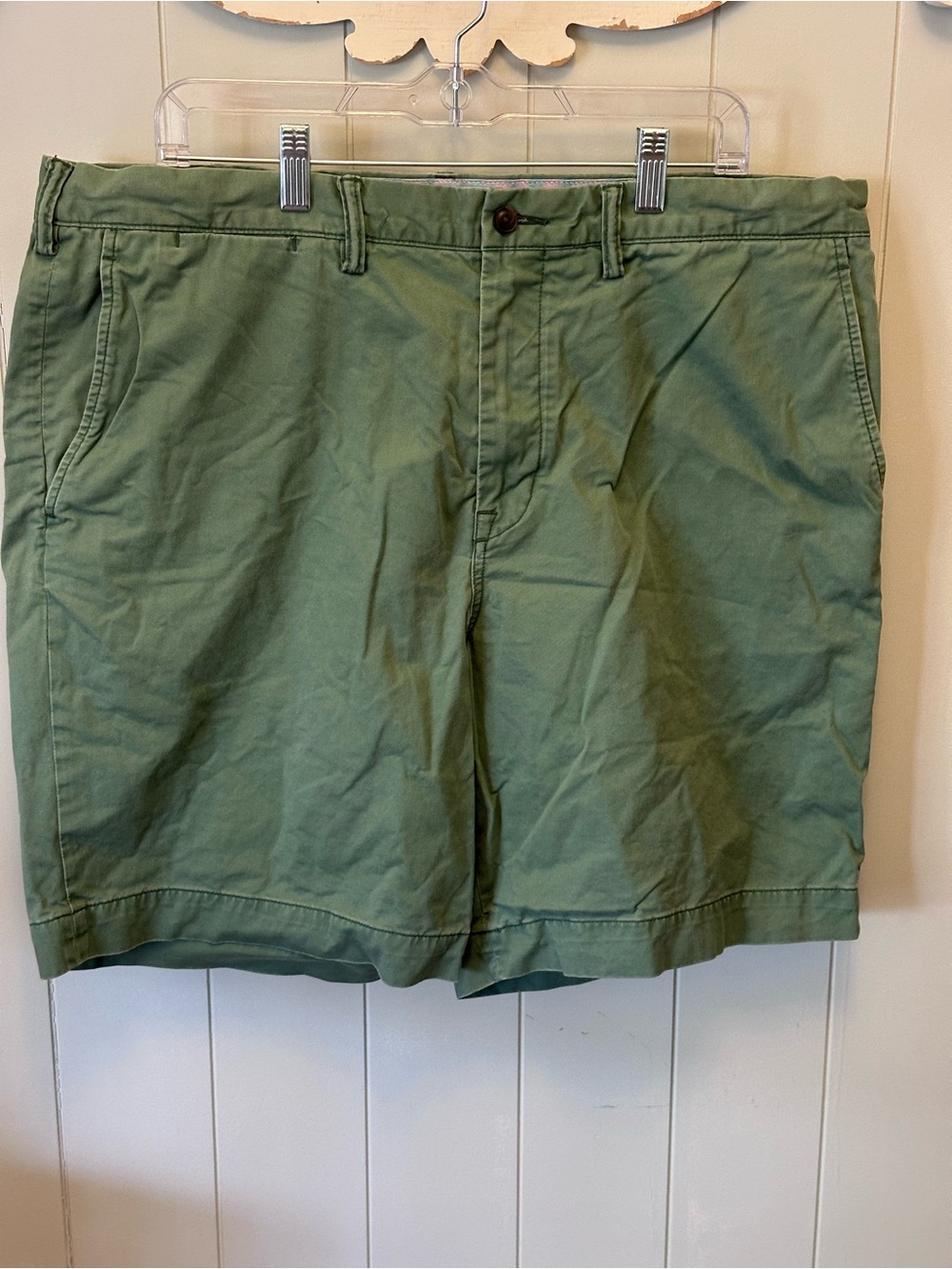 Polo by Ralph Lauren Olive Green Flat-Front Cotton Shorts